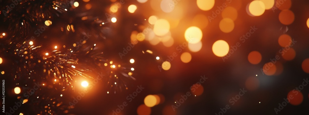 Aufkleber a beautiful bokeh background with candles and lights, creating an enchanting atmosphere for the chri
