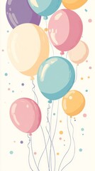 Pastel Balloons Celebration Art
