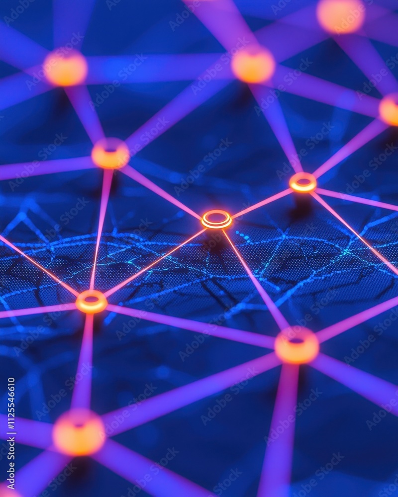 Aufkleber a vibrant, abstract representation of interconnected nodes, highlighting digital networks and techno
