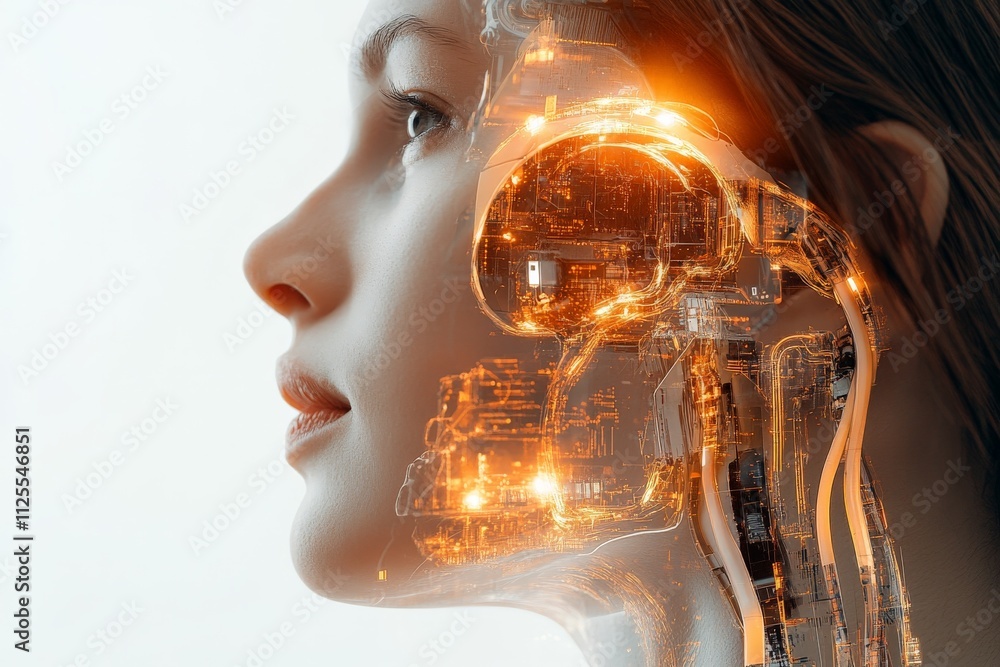 Poster exploration of human-ai interaction through a futuristic digital portrait
