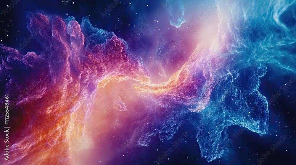 Poster cosmic nebula swirls of color and light in space