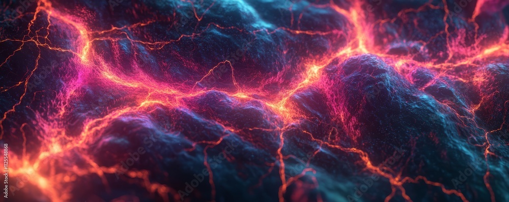 Poster abstract ai brain pattern with glowing neural pathways, tech innovation, artificial intelligence