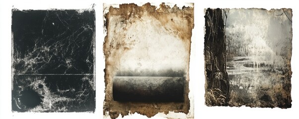 A textured ink roll, a worn-out print, and the original image scans.