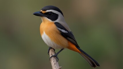 Naklejka premium Colorful bird perched on a branch.