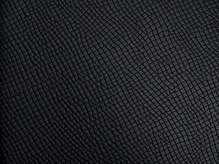 Obraz premium Close-up of black leather texture with intricate stitching detail, black, detail, surface