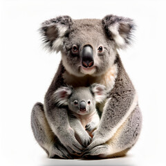Fototapeta premium Genemaman, bébé, koala, animal, isolé, mignon, sauvage, mammifère, animal de compagnie, blanc, fourrure, animal de compagnie, duveteux,, rongeur, petit, bébé, animal, poilu, gris, fond blarated image