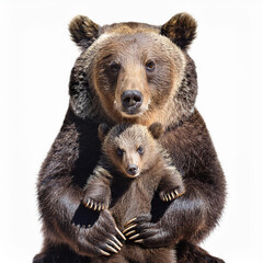 maman, bébé, ours, animal, isolé, mignon, mammifère, animal de compagnie, blanc, fourrure, pâques, lièvre, animal de compagnie, duveteux, brun, lapin, joli, rongeur, petit, bébé, animalGenerated image