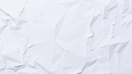 Obraz premium Crumpled white paper with folds and wrinkles, isolated on white background, textured, crumpled
