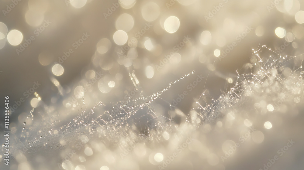 Aufkleber Close-up of sparkling snowflakes in soft focus with bokeh effect