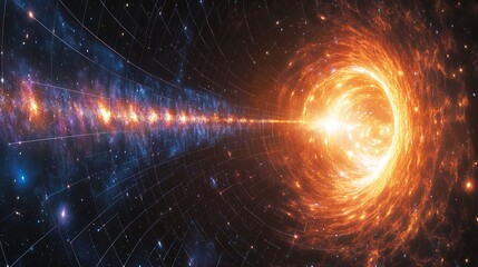 Obraz premium Astronomers utilizing gravitational lensing to study distant galaxies and the distribution of dark matter in the universe, providing insights into cosmic structure formation.