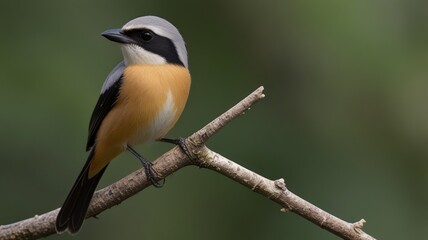 Fototapeta premium Asian bird perching on a branch in a natural setting.