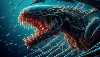 Obraz premium Xenomorph Extraterrestrial Invasion: The Ultimate Alien Encounter