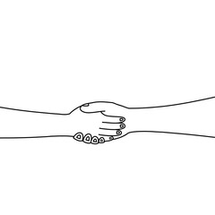 Illustration of shaking hands