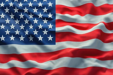 Obraz premium An American flag flapping in the breeze