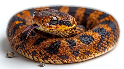 Obraz premium Intricate scales coiled snake vivid artistic stunning illustration