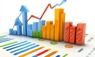 Business Growth Concept with Digital Charts and Data Visualization