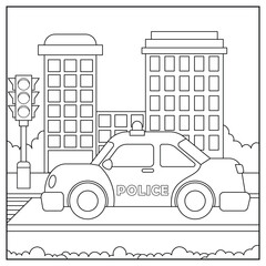 Coloring book for children, police car © styo
