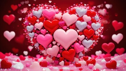 A Heart Shaped Collection Of Many Valentines Hearts