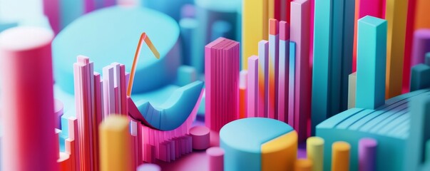 Datadriven search optimization, colorful graphs, digital growth,