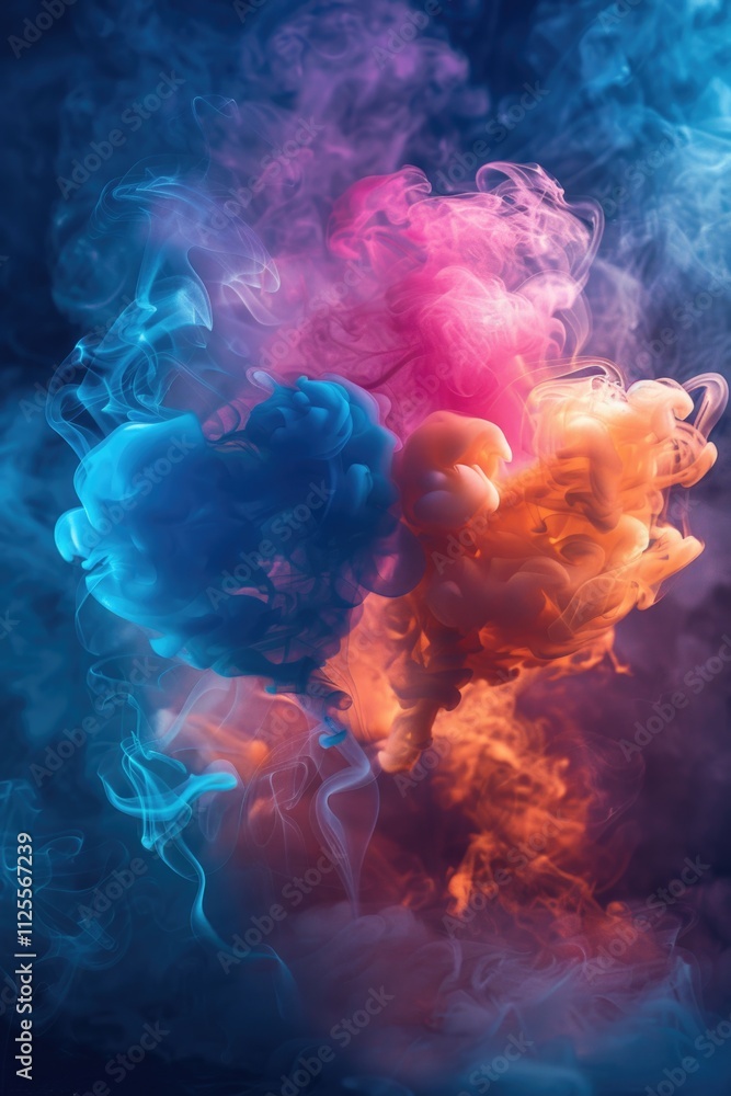 Poster a close-up view of a colorful misty cloud