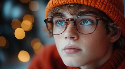 A close-up shot of a person with a hat and glasses, ideal for use in portraits or everyday scenes