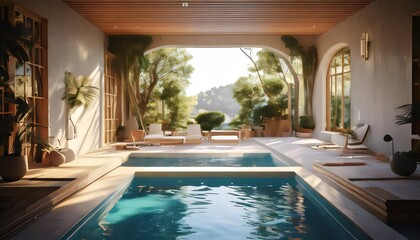 Obraz premium swimming pool in the hotel