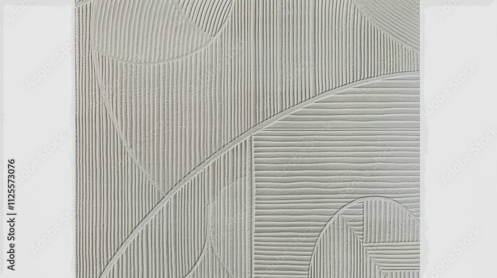 Poster abstract textured design featuring curved and straight lines in soft white