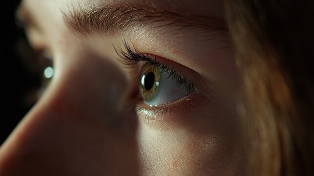 A close-up shot of an individual's eye, perfect for capturing emotions and expressions