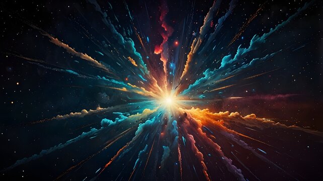 star explotion in dark background