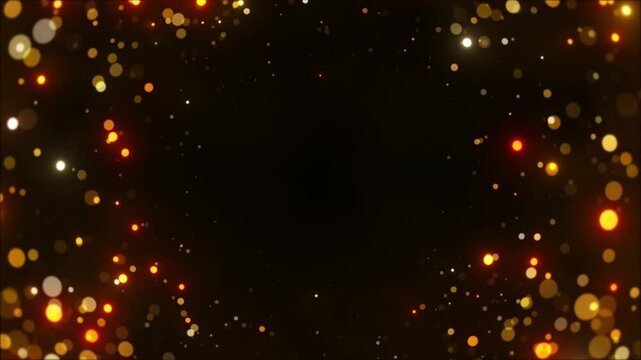 Festive golden sparkles, shimmering lights, elegant dark background