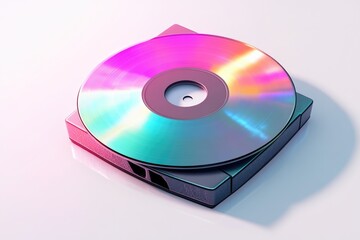 Fototapeta premium A compact disc sitting on top of a CD case, perfect for music or media related uses