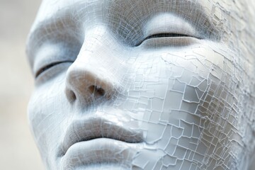 Naklejka premium A close-up shot of a mannequin's facial features, great for use in editorial or commercial contexts