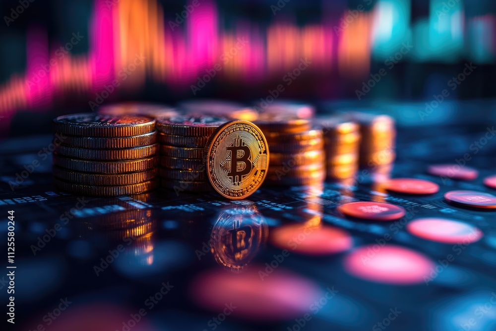 Poster pile of coins sitting on a computer keyboard
