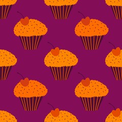 Birthday party seamless cake pattern for wrapping paper and fabrics