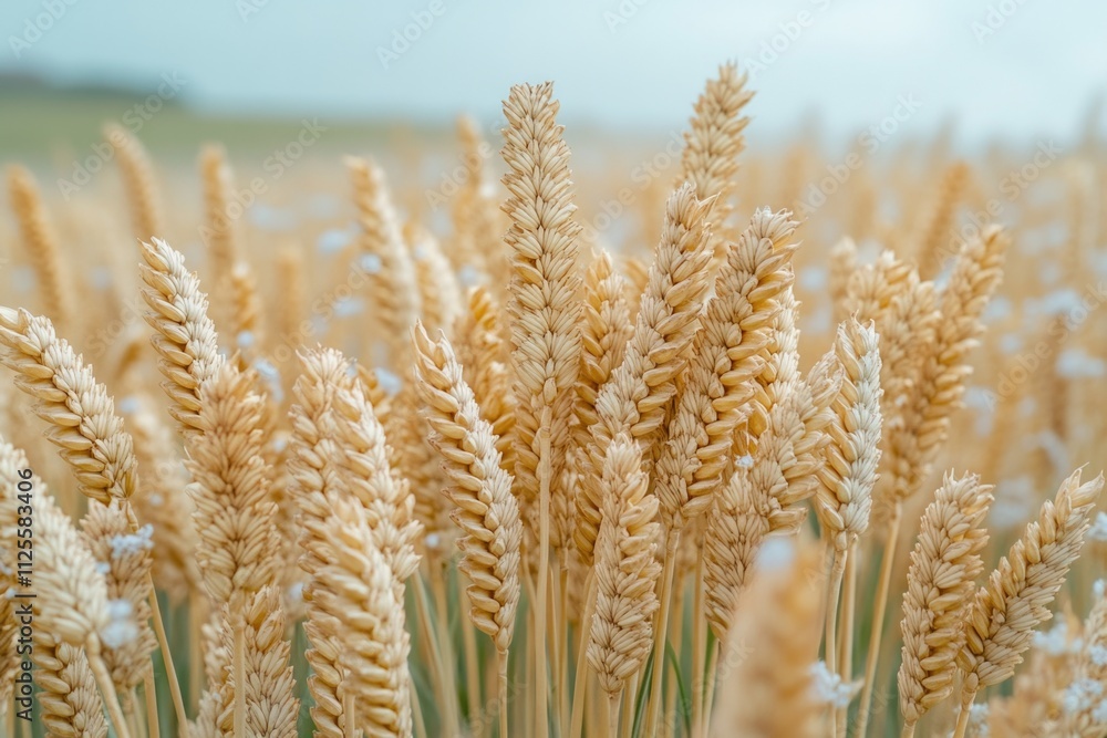 Poster a close-up of wheat in a field