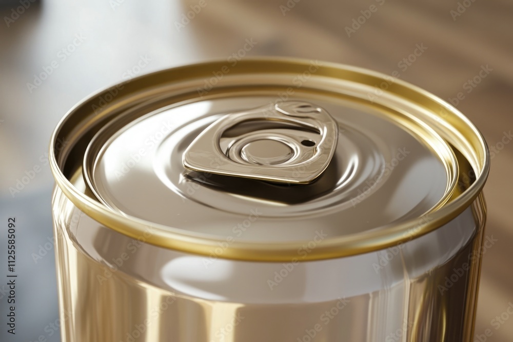 Poster a close-up shot of a soda can sitting on a table