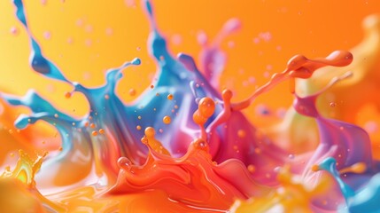 Obraz premium A detailed view of a vibrant liquid splashing down, great for illustrating movement and texture