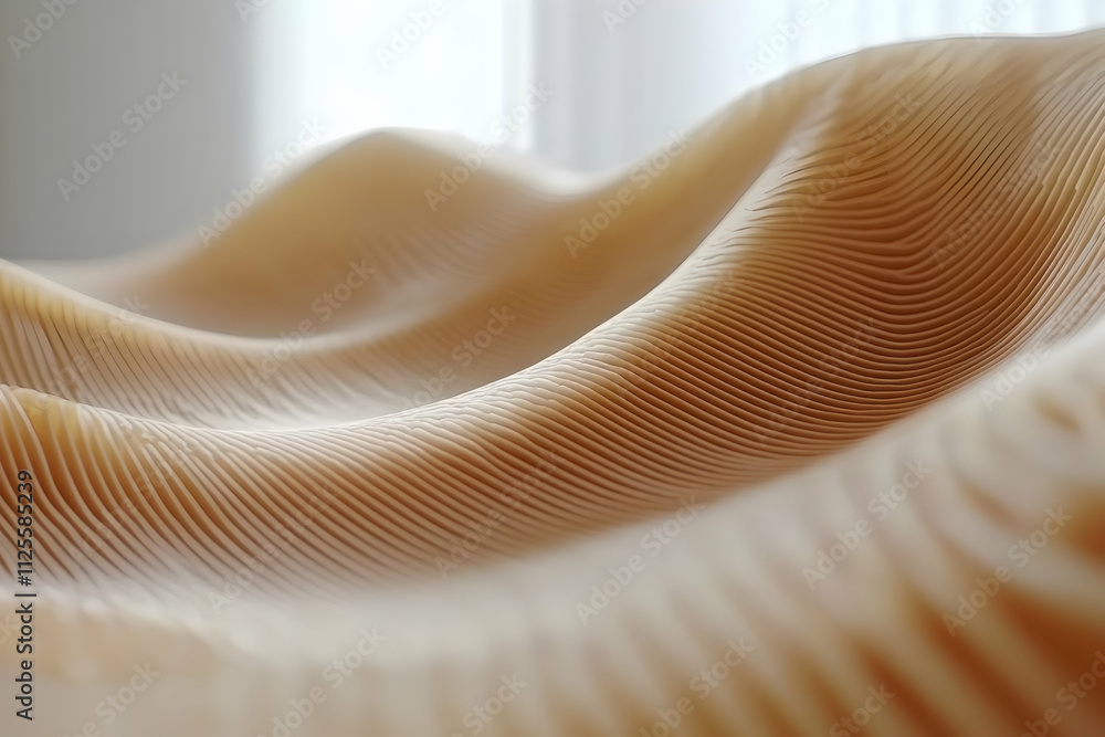 Poster abstract close-up of pleated fabric, showcasing texture and soft, undulating forms. ideal for design