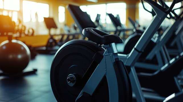 Rowing machines in a fitness studio - Powered by Adobe