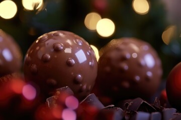 Chocolate treats on a table, perfect for snack or decoration