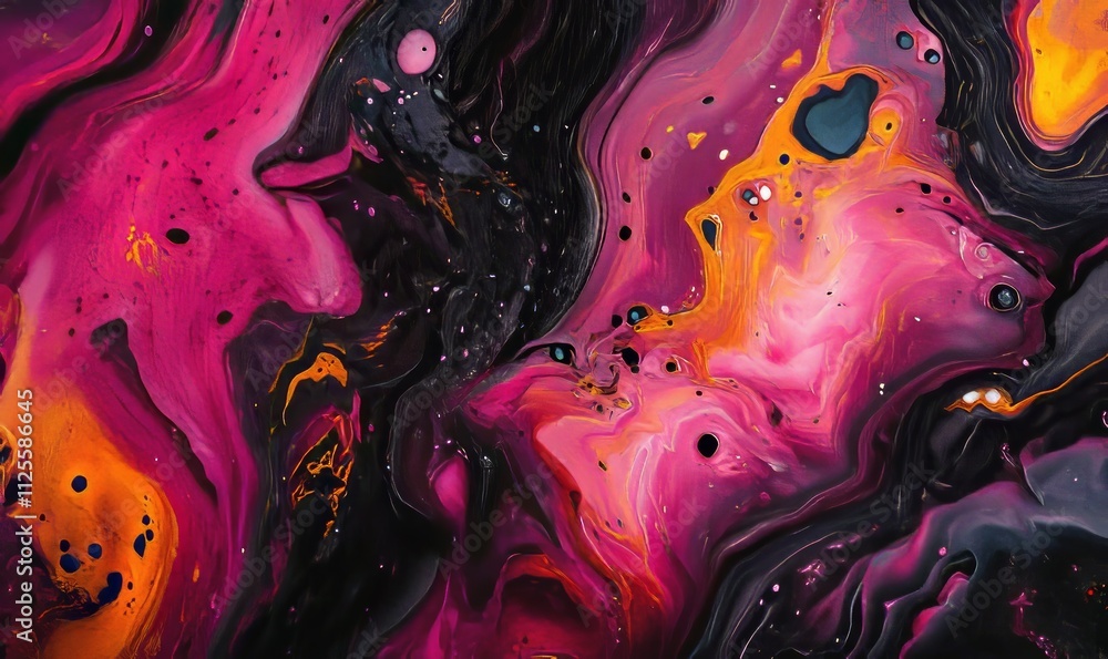 Poster vibrant abstract wallpaper with fluid shapes and bold color transitions. dynamic composition feature