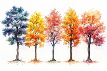 Naklejka premium Vibrant forest with colorful trees, ideal for decorative or creative purposes