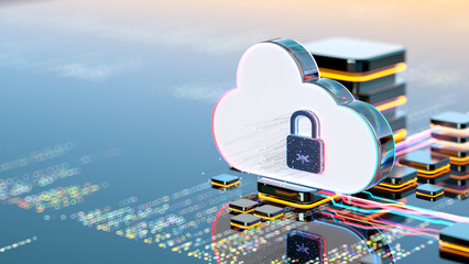 cloud computing. Digital security concept.