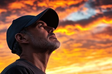 A person gazing upwards with contemplation, possibly searching for inspiration or seeking answers to life's questions