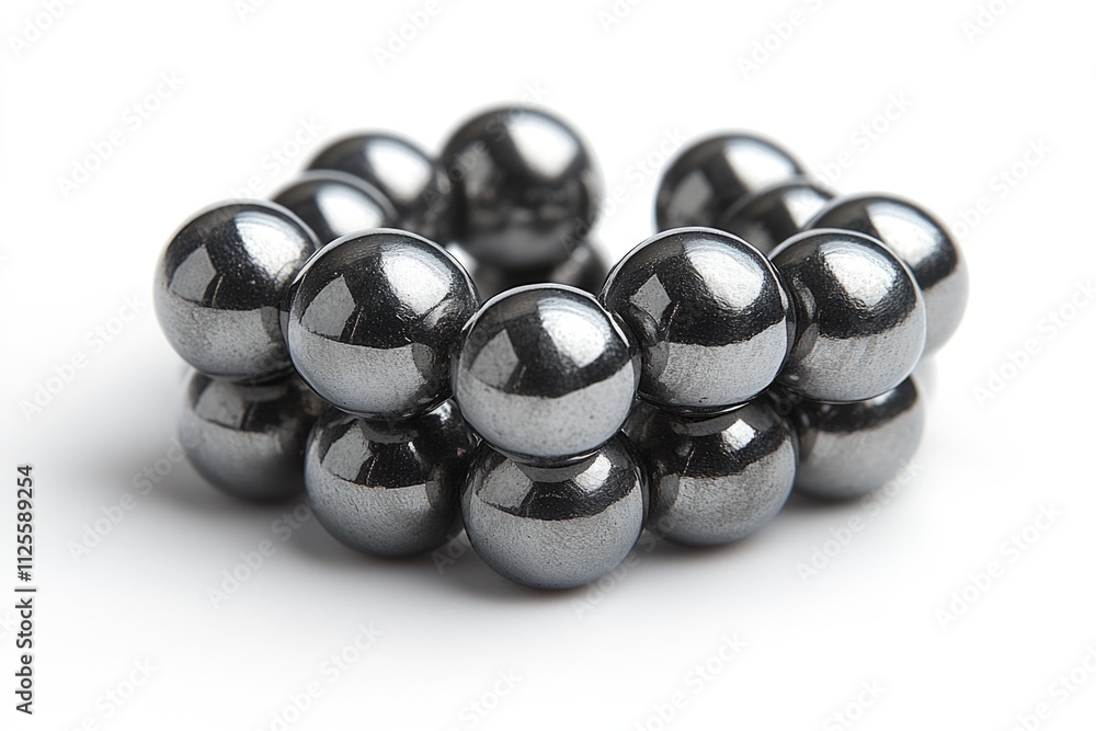 Poster A close-up shot of a collection of balls sitting on a white surface, ready for use or display