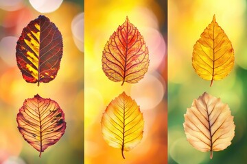 Fototapeta premium A picture of four different colored leaves