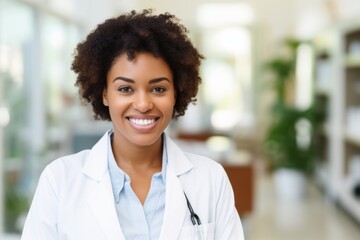 Portrait of a smiling female African American medical physician