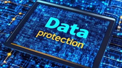 Data Protection In Tech, Concept For Digitized Protection Of Information, Cyber Security.