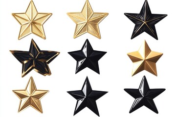 Obraz premium Six star-shaped pins on a white background, great for DIY crafts or scrapbooking