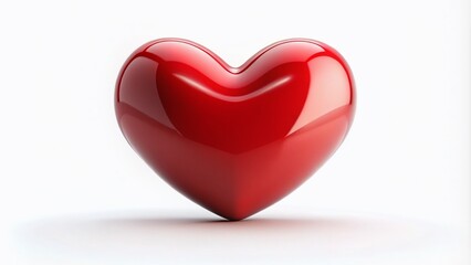 Obraz premium 3D red heart love symbol on a bold red backdrop, ideal for architectural photography clipart. Perfect for Valentine’s Day, romance-themed designs, and creative projects.